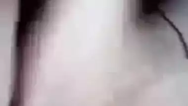 Beautiful cute horny girl fingering pussy selfie