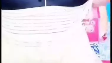 Nude desi lady tempts the man during a video call sex