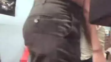 Indian beauty girl with neighbor uncle at home