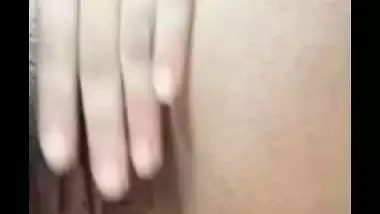 Beautiful hairy pussy rubbing on live cam by horny GF